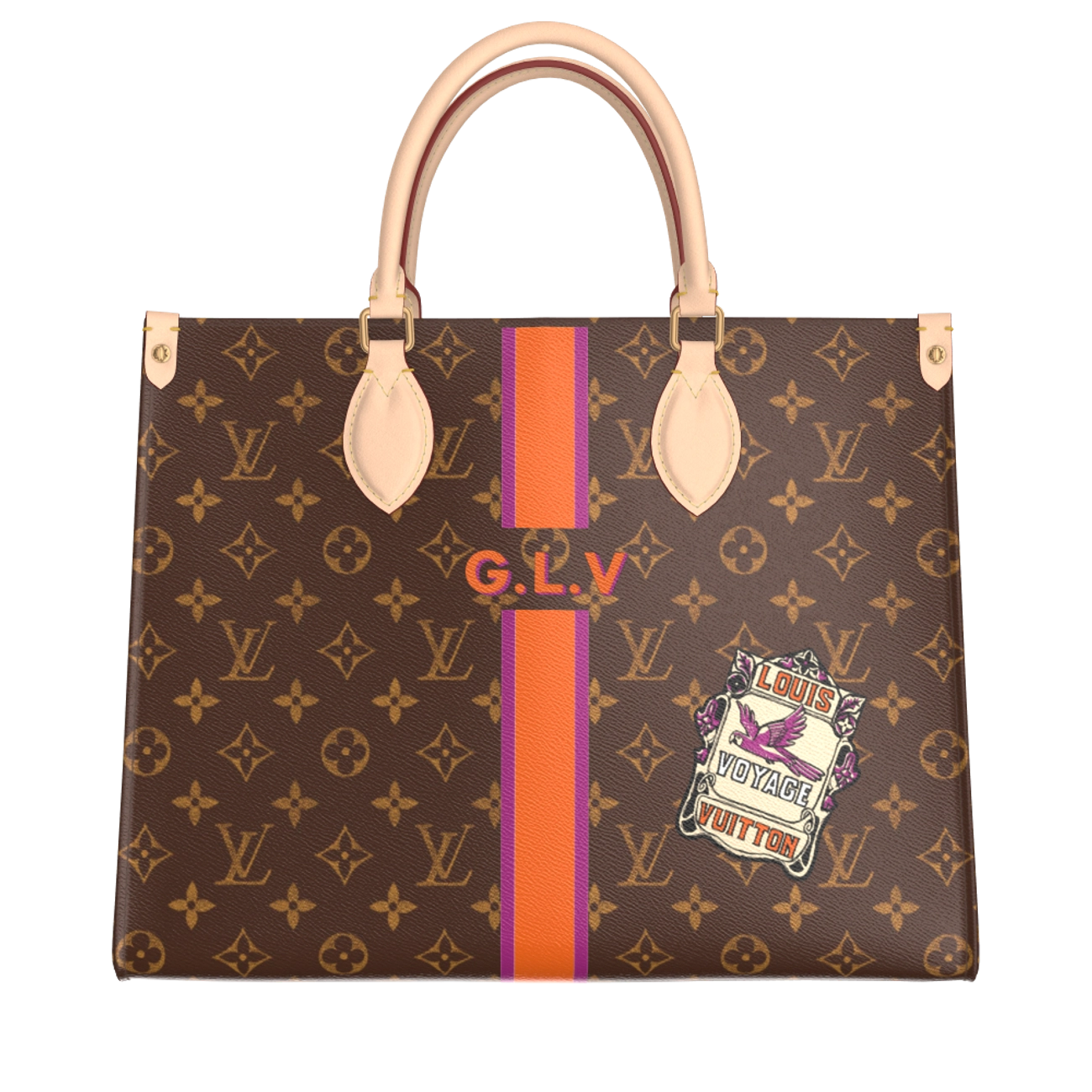 Front ONTHEGO MON MONOGRAM Medium Handbag